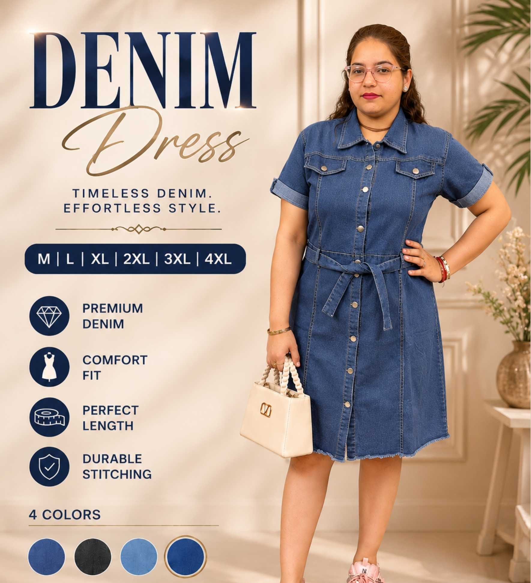 Stylish Denim Shirt Dress for Women Stylish Denim Shirt Dress for Women