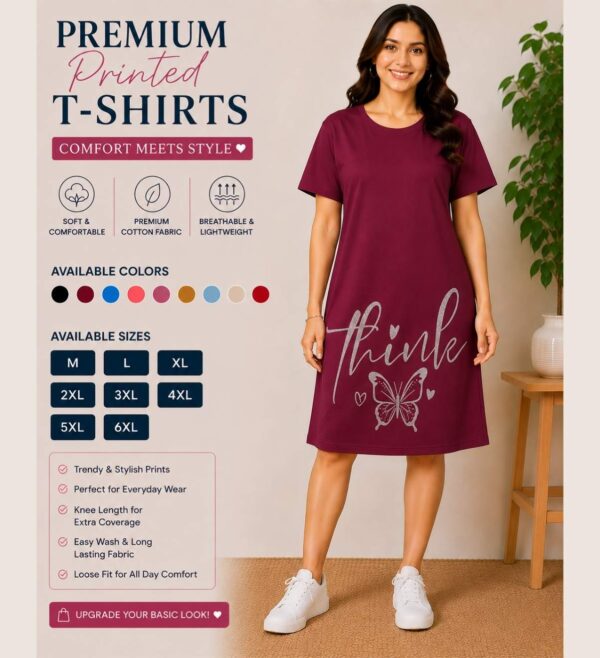 Premium Printed Cotton T-Shirt Dress